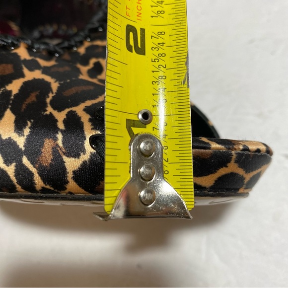 New Betsy Johnson Leopard Peep Toe Satin High Heel Pump Women's Shoes Size 10 - Picture 12 of 15